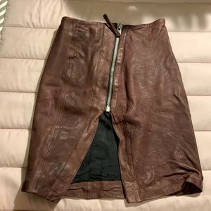 ALLSAINTS -  Lamb Leather Split Lucille Skirt